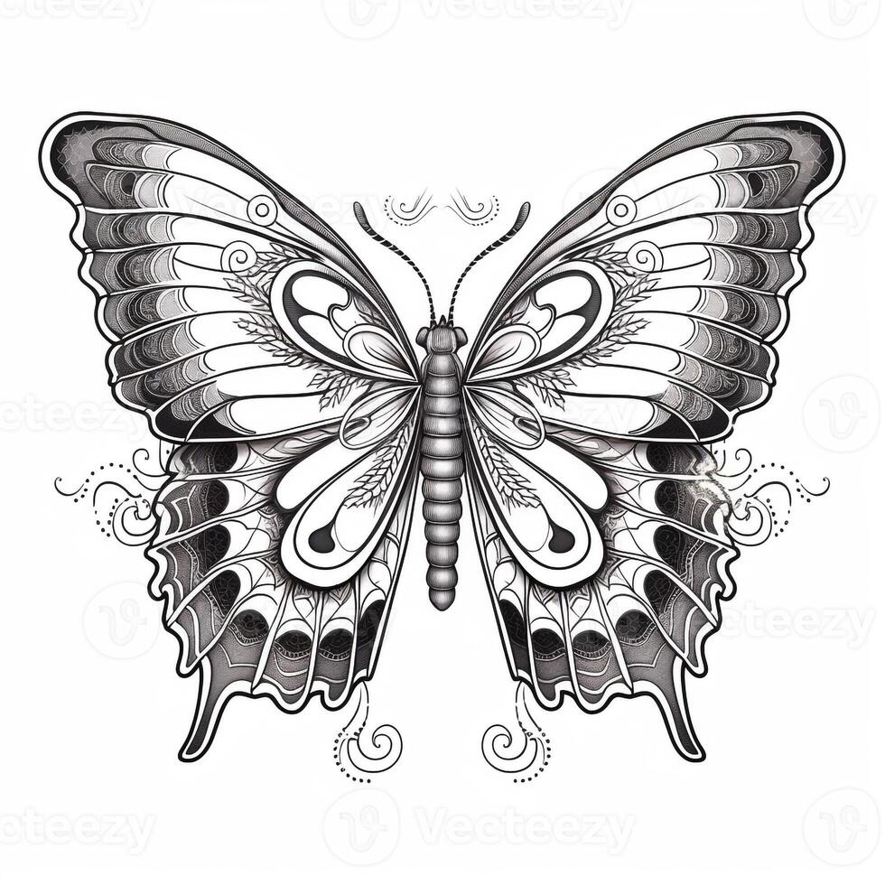 Boho Butterfly Coloring Pages photo