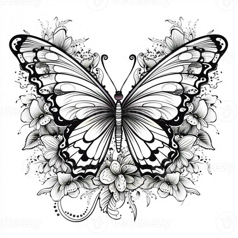 Boho Butterfly Coloring Pages photo