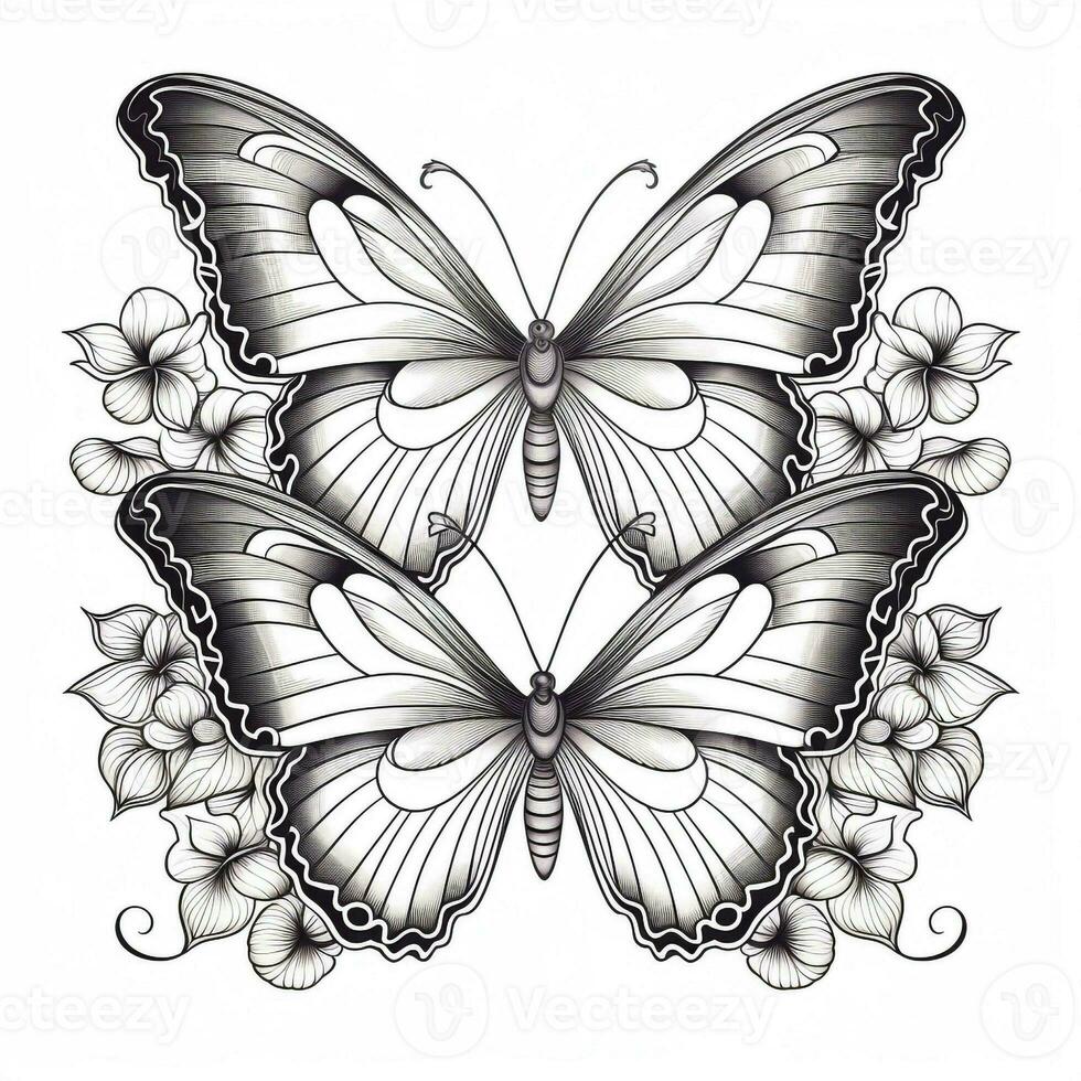 Boho Butterfly Coloring Pages photo