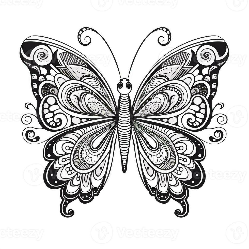 Boho Butterfly Coloring Pages photo