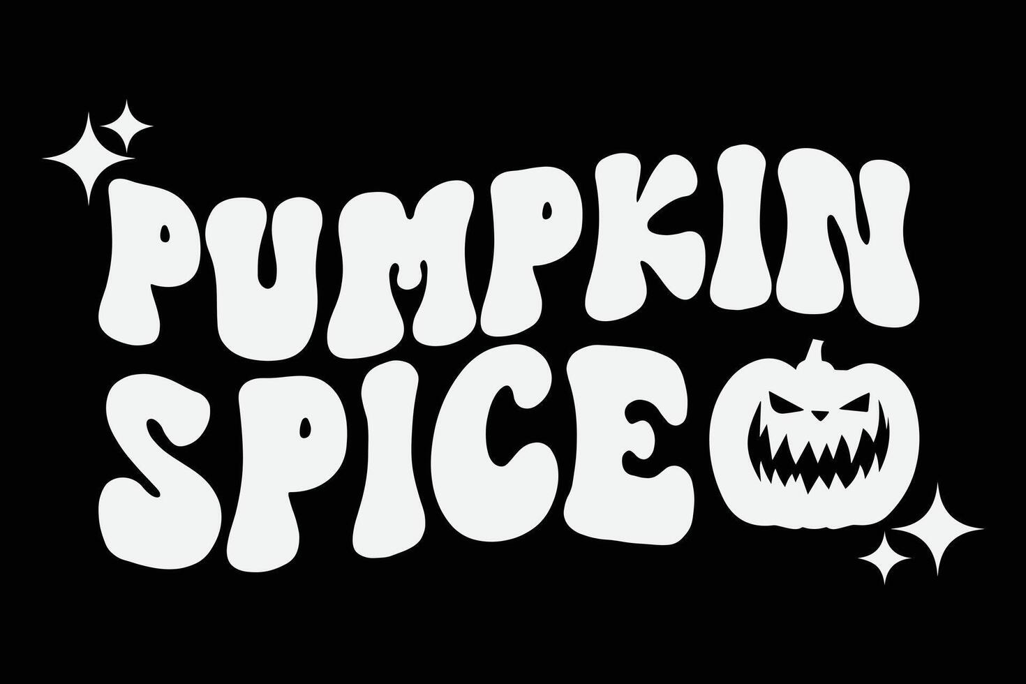 Pumpkin Spice Retro Groovy Funny Halloween T-Shirt Design vector