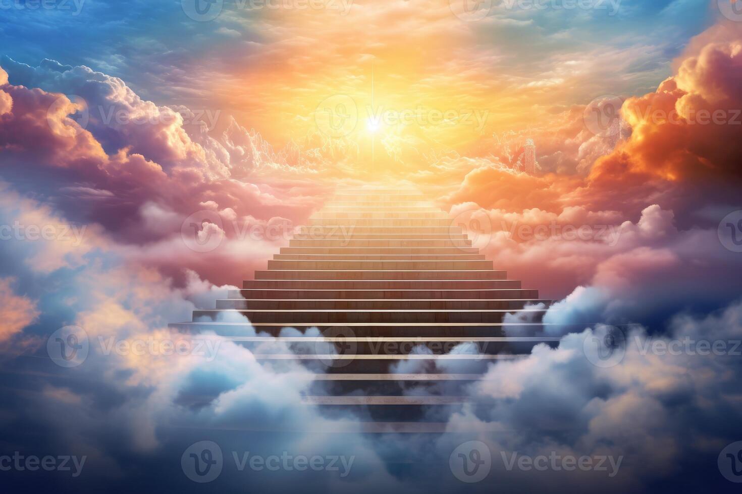 stairs to heaven, bright light from heaven, stairway leading up to