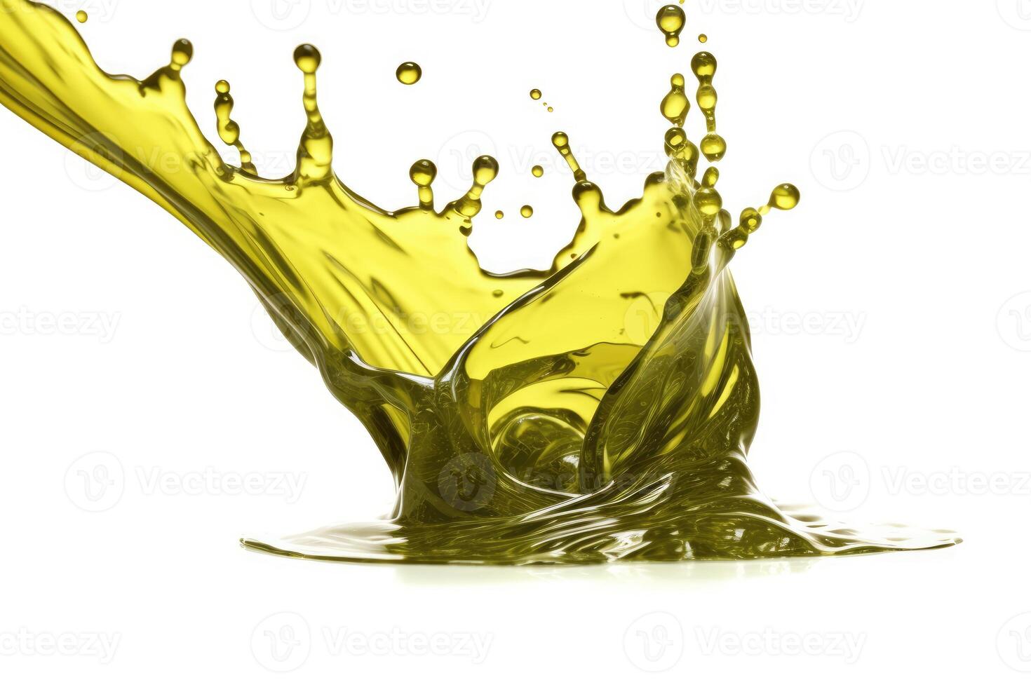 Olive oil splash isolated on white background. photo