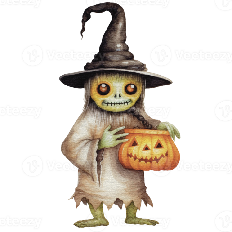 a baby monster on Halloween character holding a lollipop , png