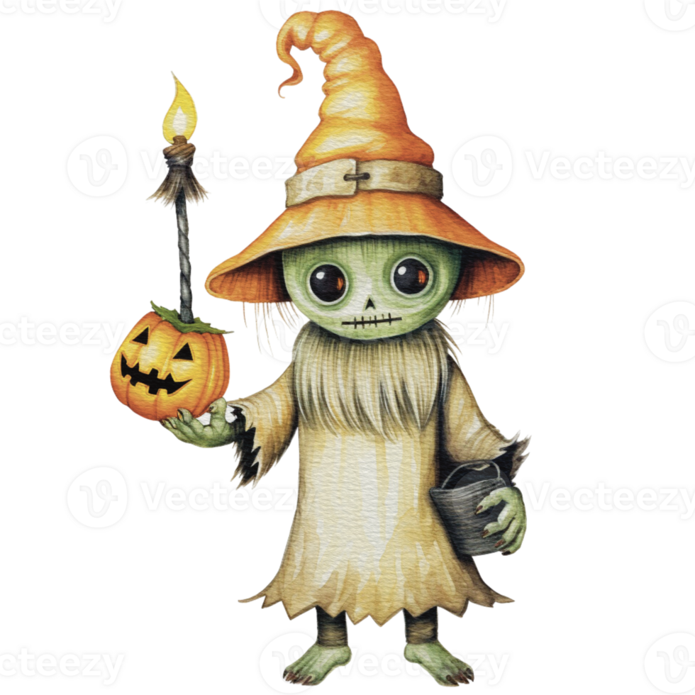 a baby monster on Halloween character holding a lollipop , png