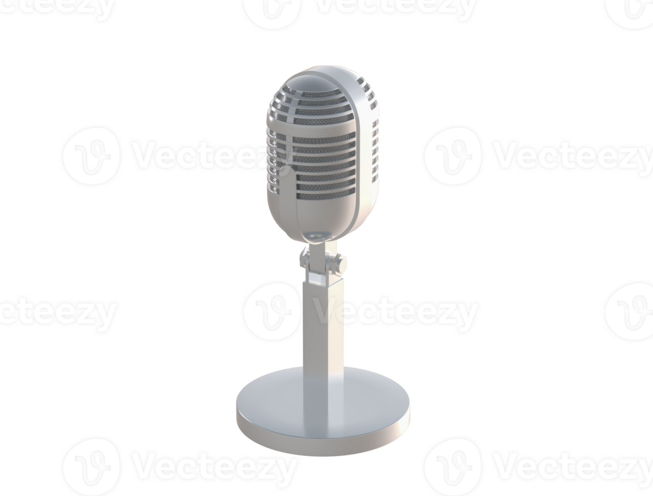 Classic retro microphone isolated on transparent background. 3d render png