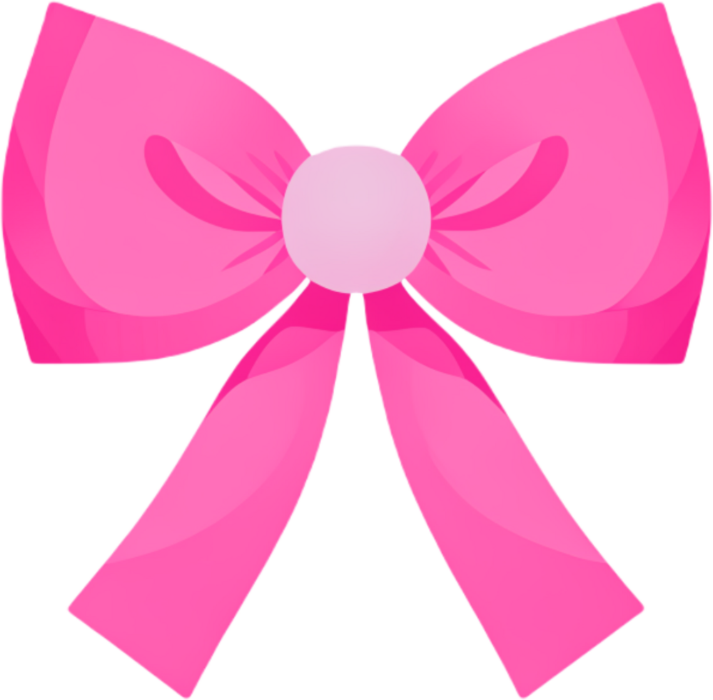 Pink ribbon bow. AI Generated 26694759 PNG