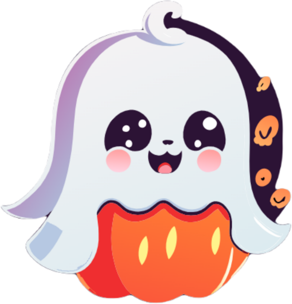 Cute Halloween Ghost. AI Generated png