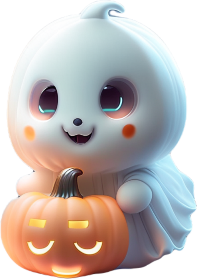 söt halloween spöke. ai genererad png