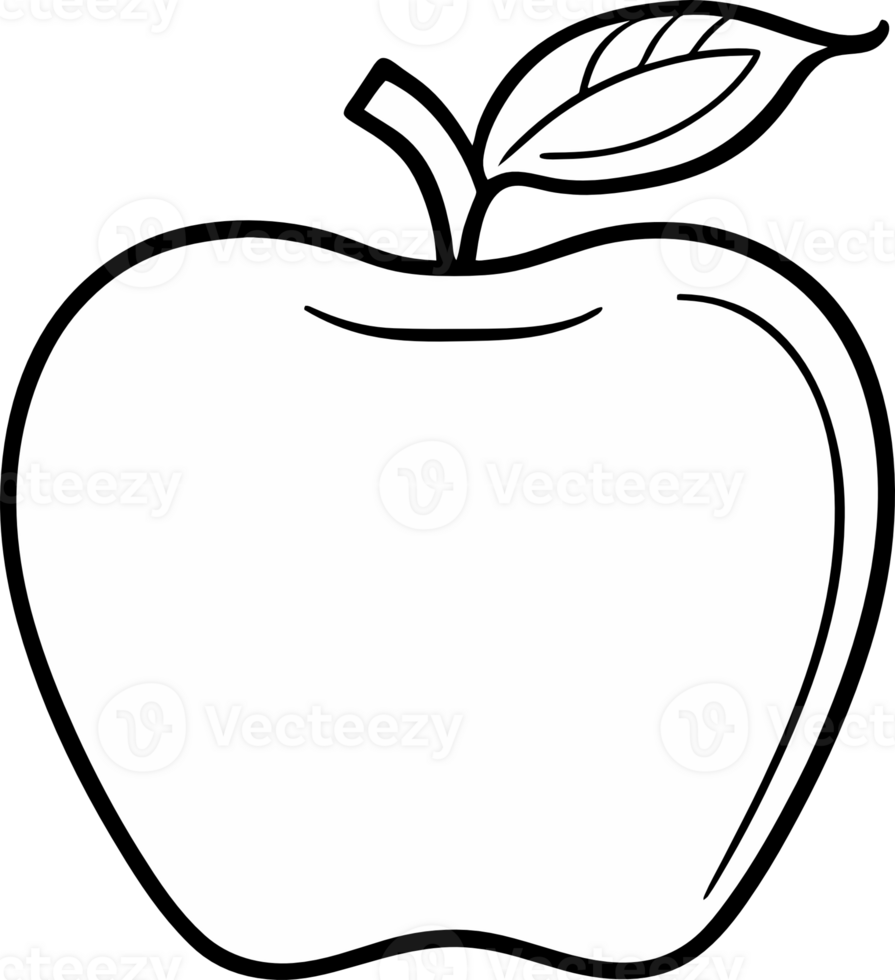 manzana con hoja. ai generado png