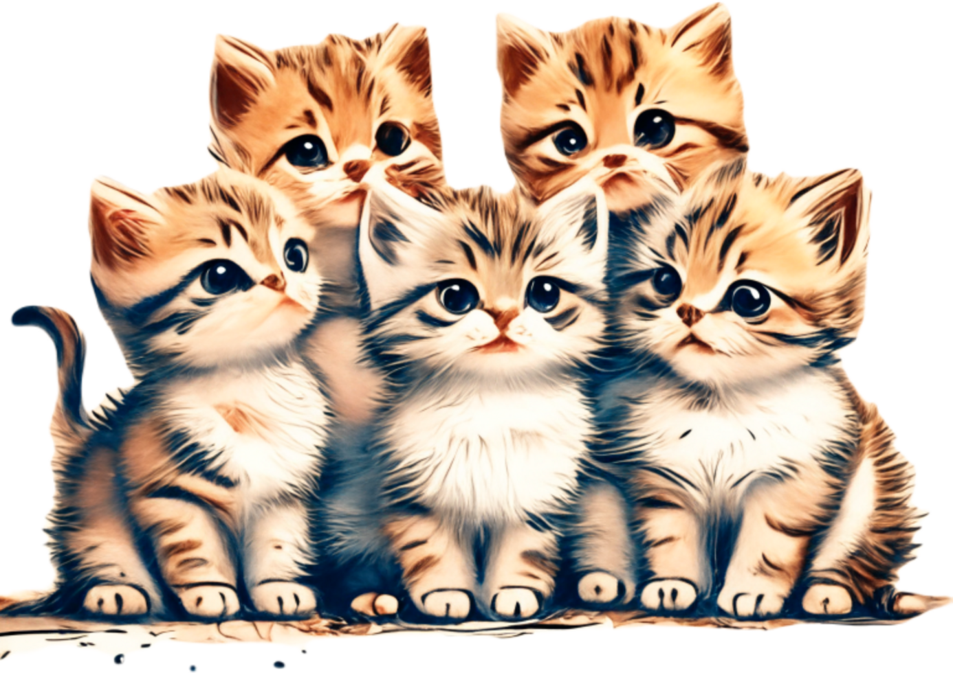 Set of cats. AI Generated png