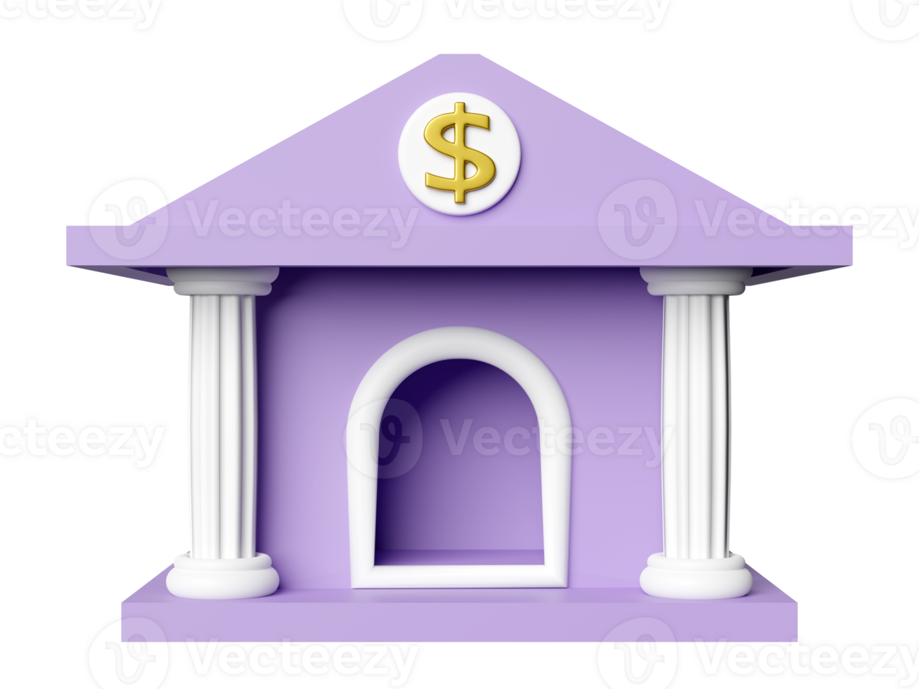 bank or tax office building isolated. bank financing, money exchange concept, 3d illustration or 3d render png
