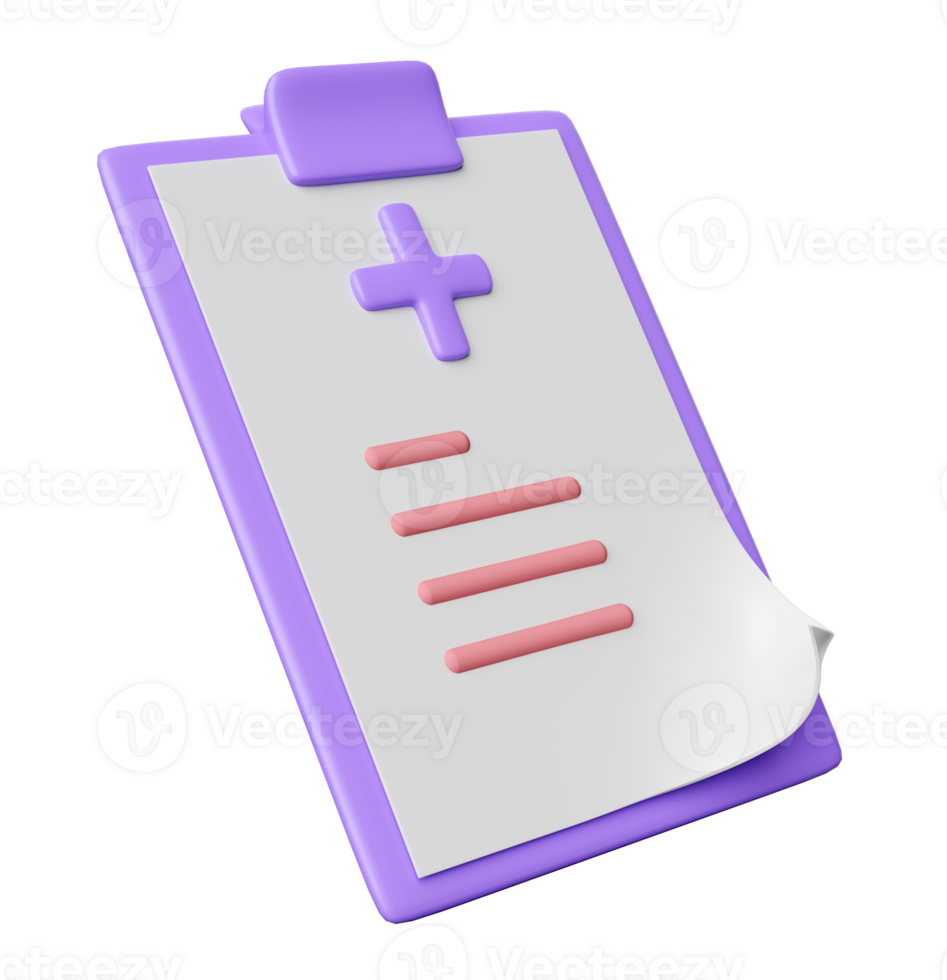 3d medical report isolated. 3d render illustration png