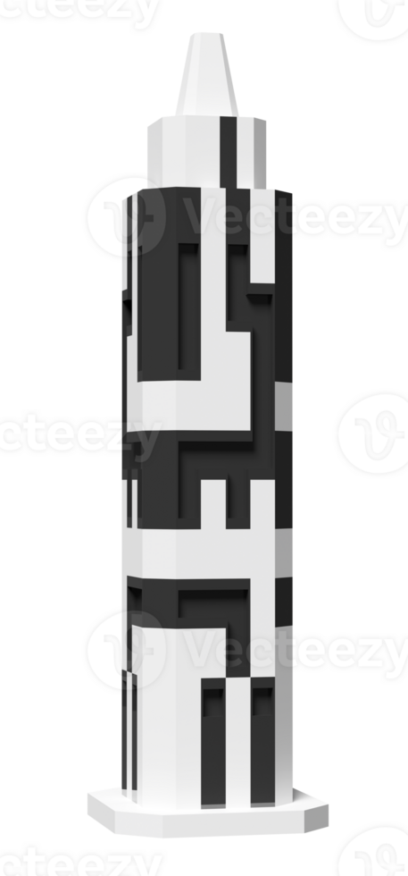 grey skyscraper building icon isolated. 3d render illustration png