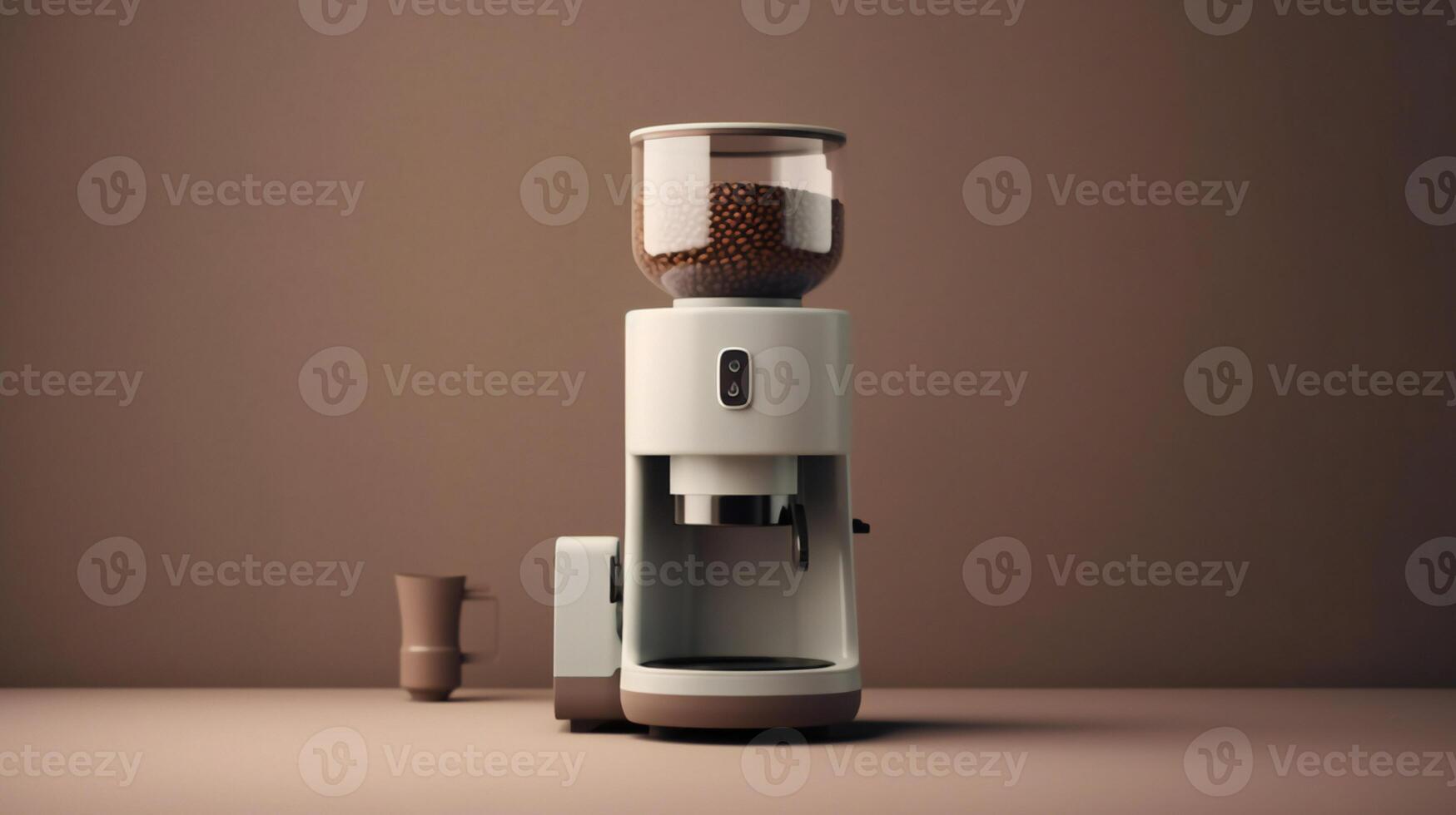 a coffee maker and a cup of coffee on a counter photo