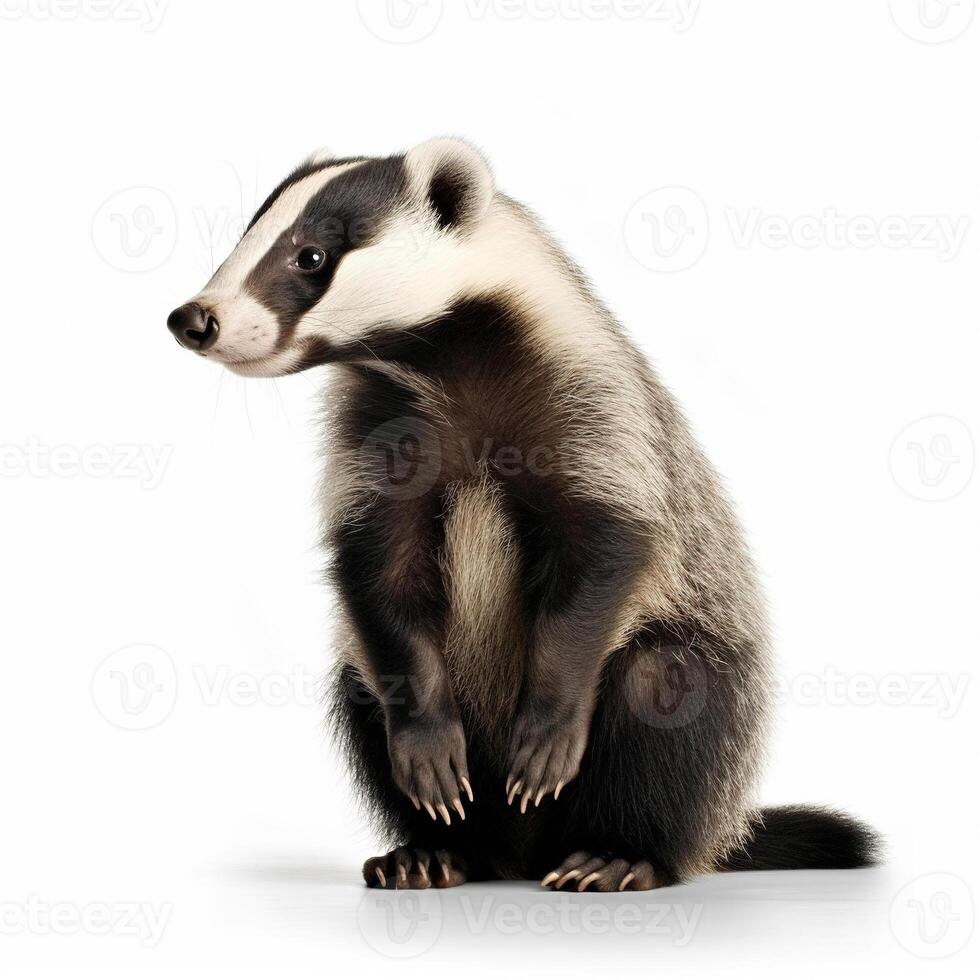 Badger on white background. photo