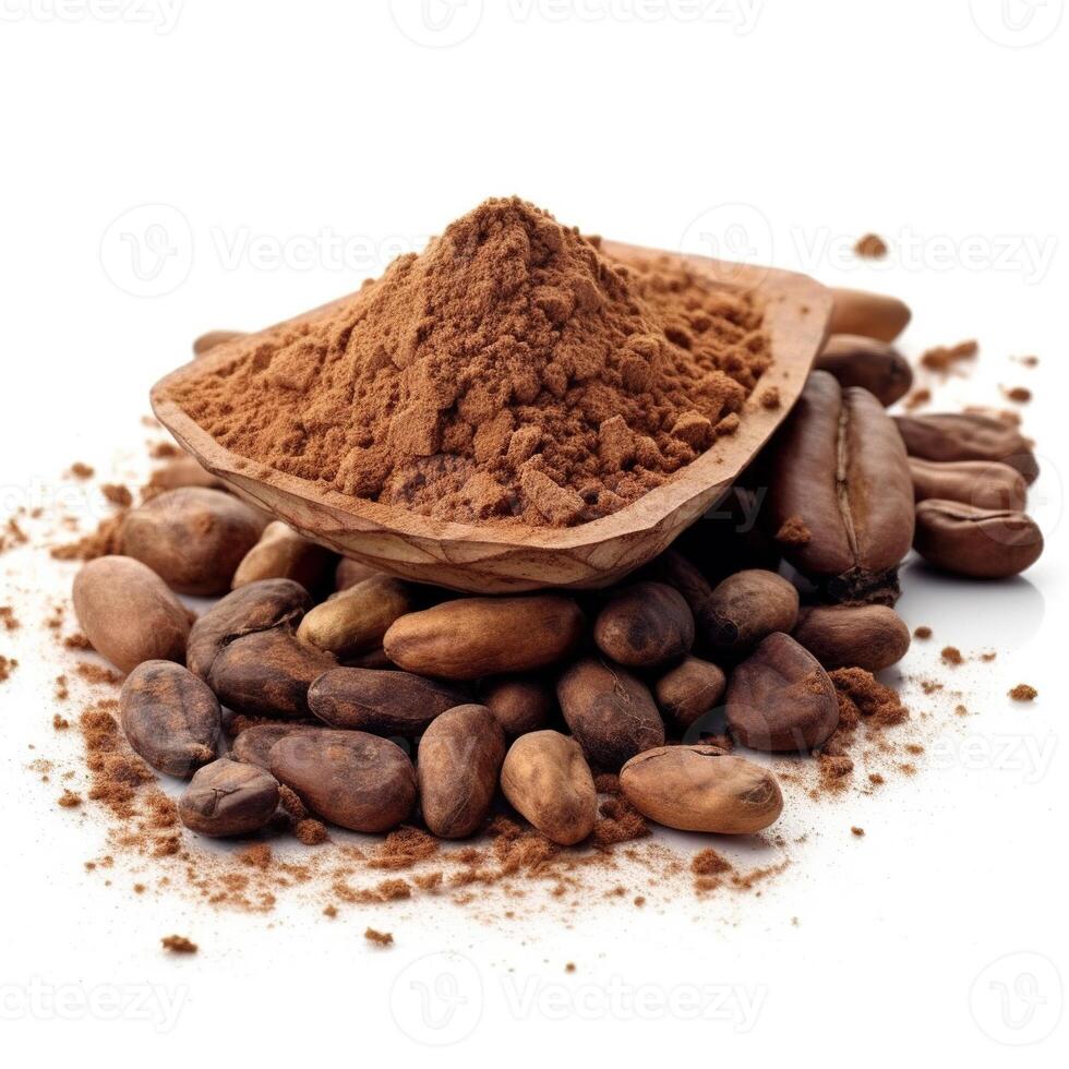 cacao en blanco antecedentes. generativo ai foto