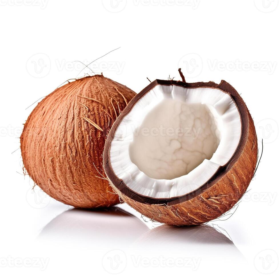 Coconut on white background. photo