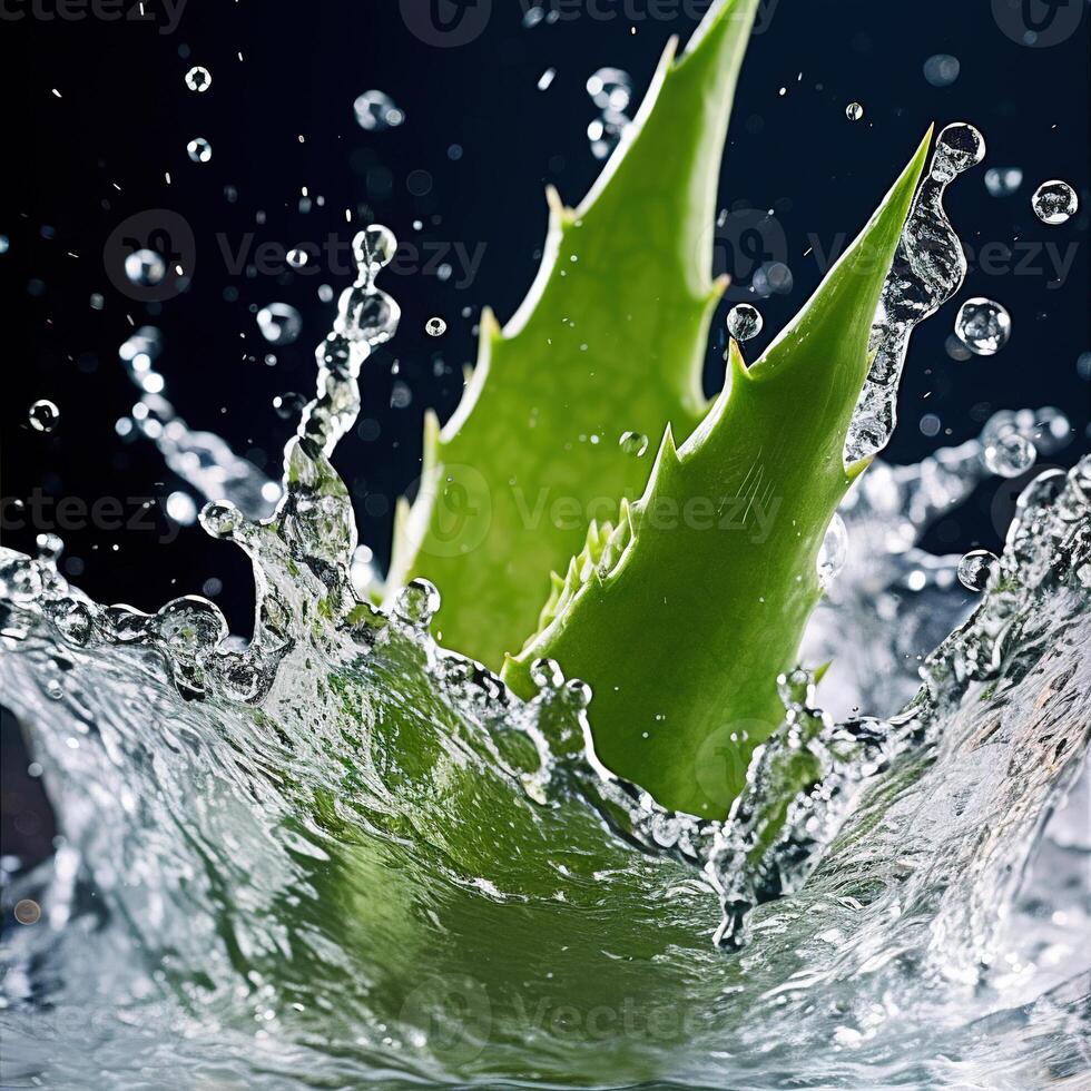 Aloe vera in water splash. Generative AI 26695293 Stock Photo at Vecteezy
