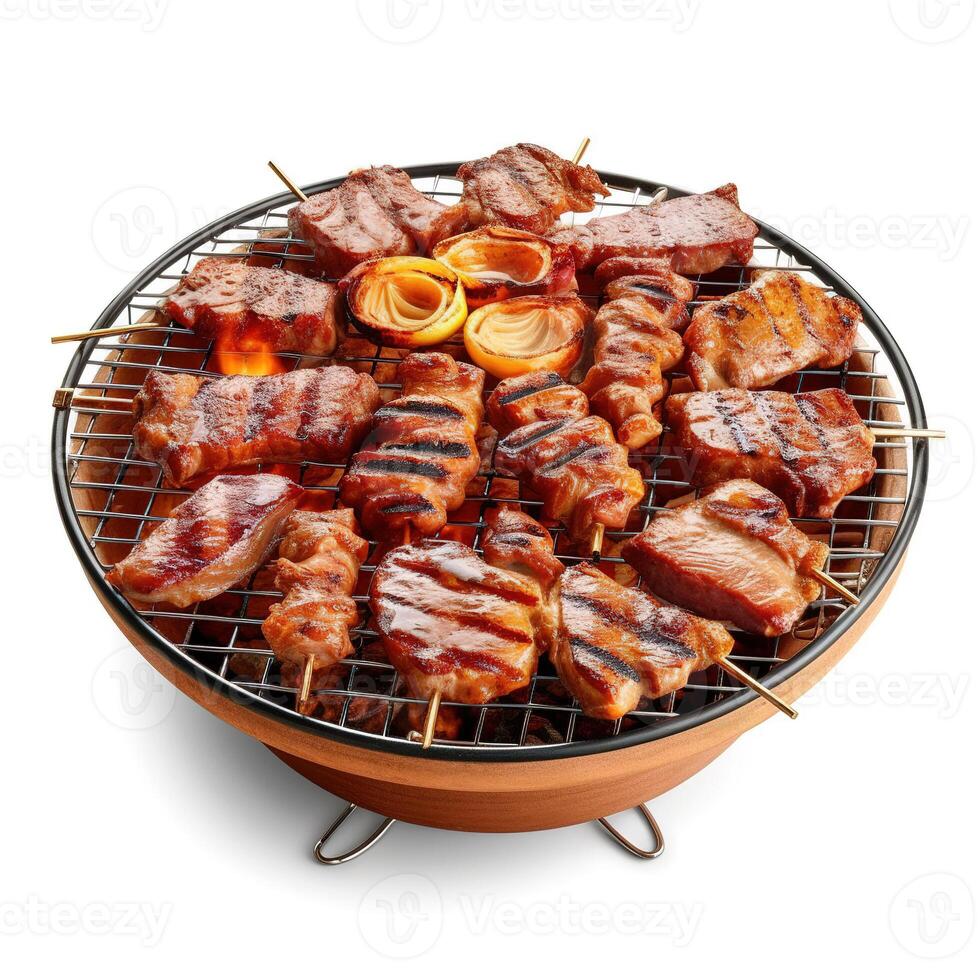 Barbecue on white background. photo