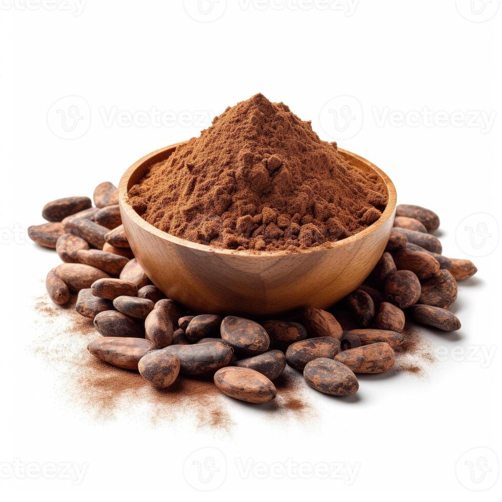 Cocoa on white background. photo