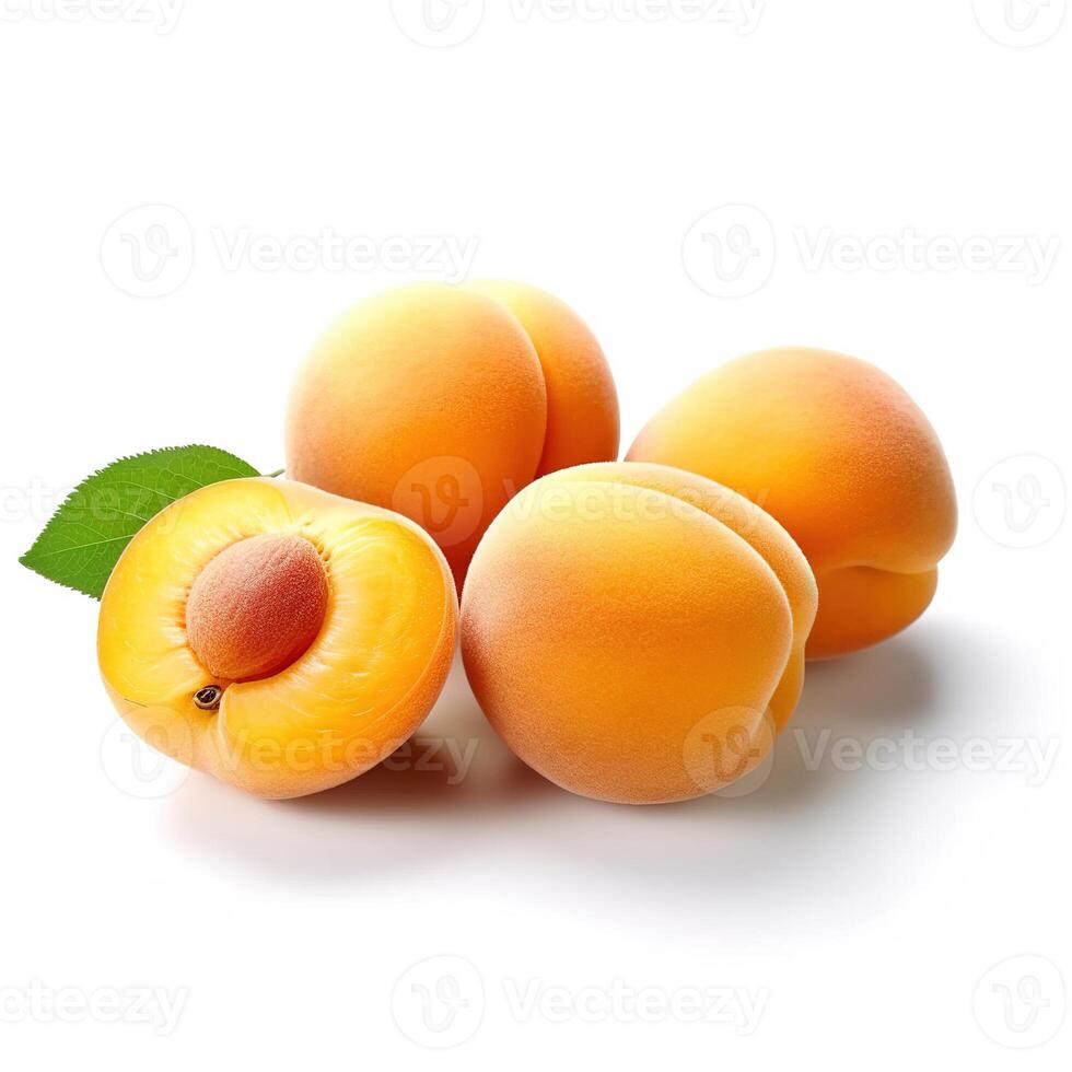 Apricot on white background. photo