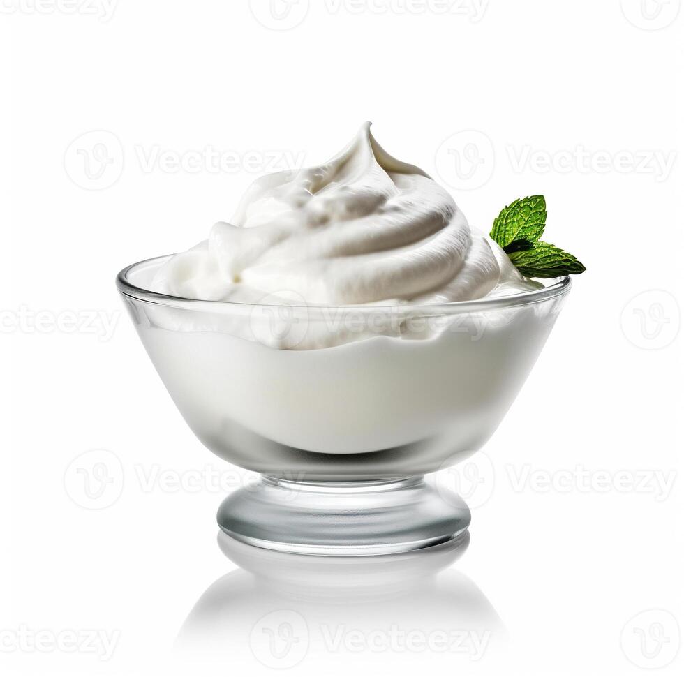 yougurt en blanco antecedentes. generativo ai foto