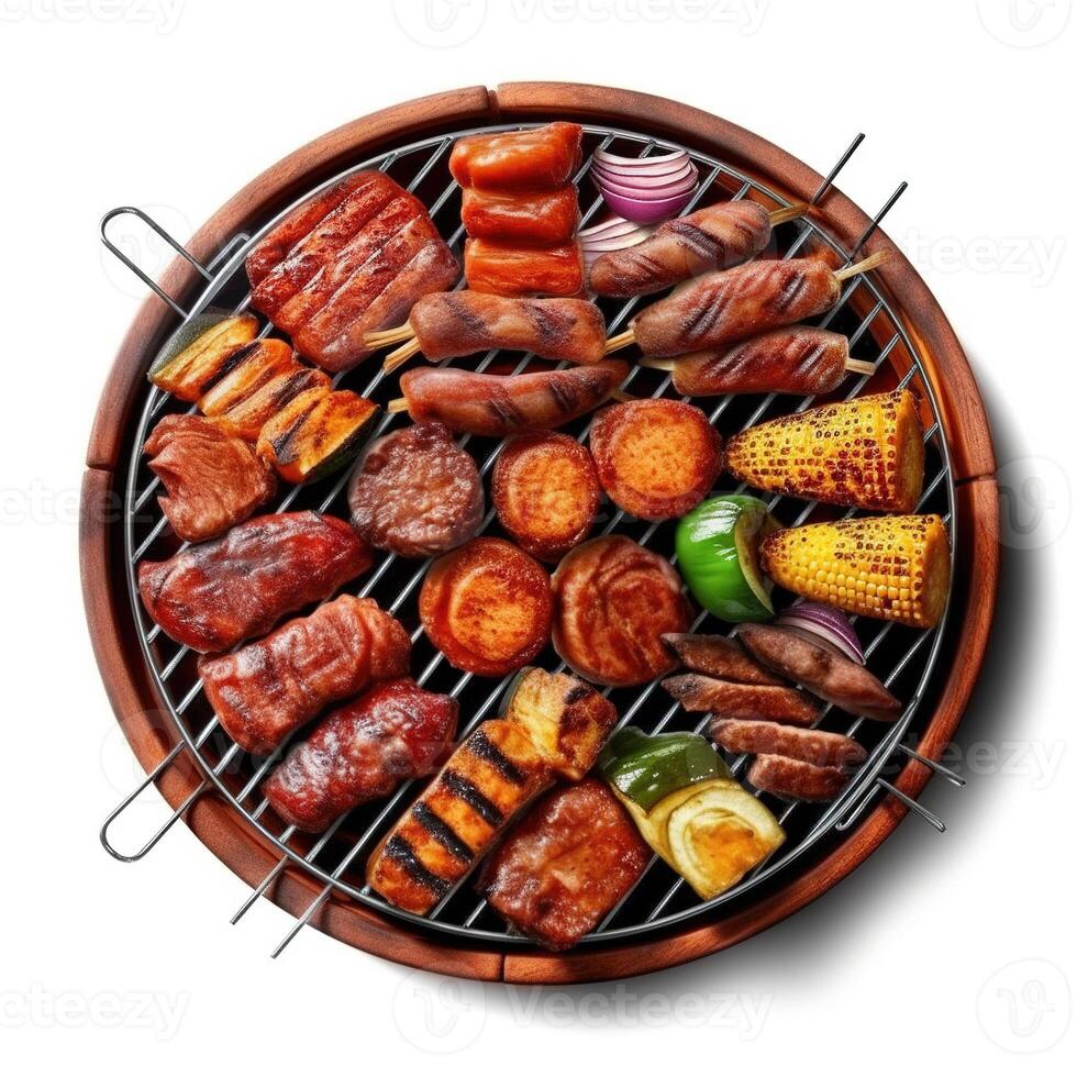 Barbecue on white background. photo