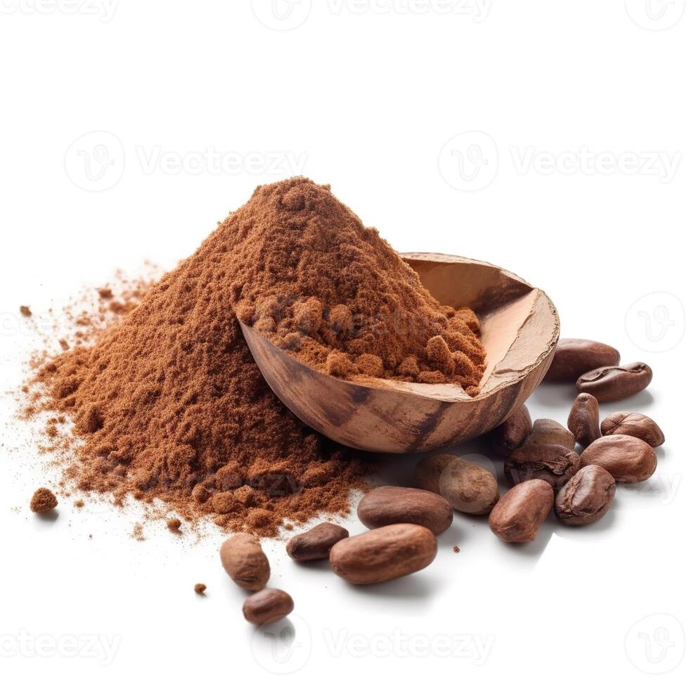 cacao en blanco antecedentes. generativo ai foto