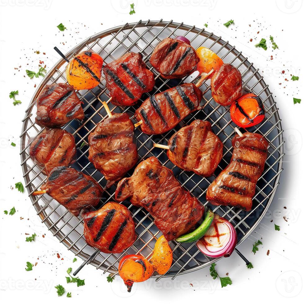 Barbecue on white background. photo