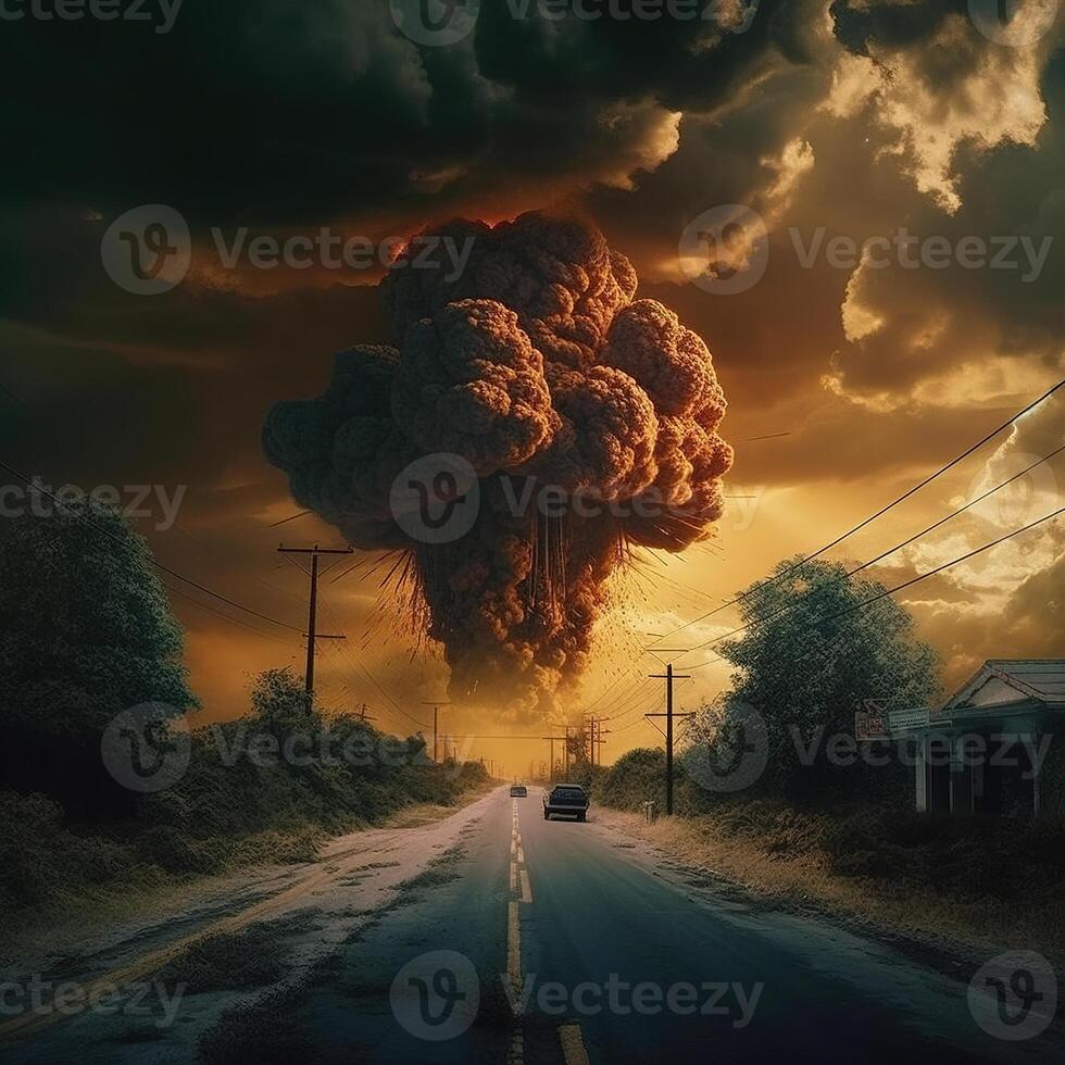 Nuclear war. aesthetic photo