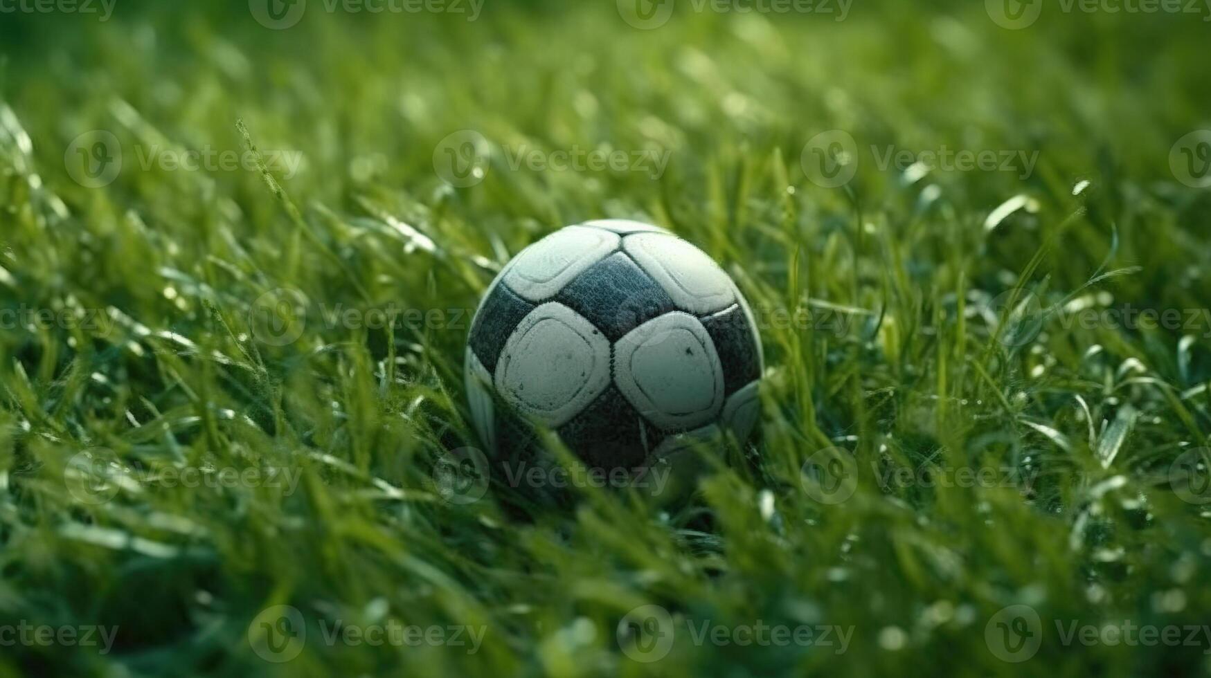 Soccer ball in a grass. photo