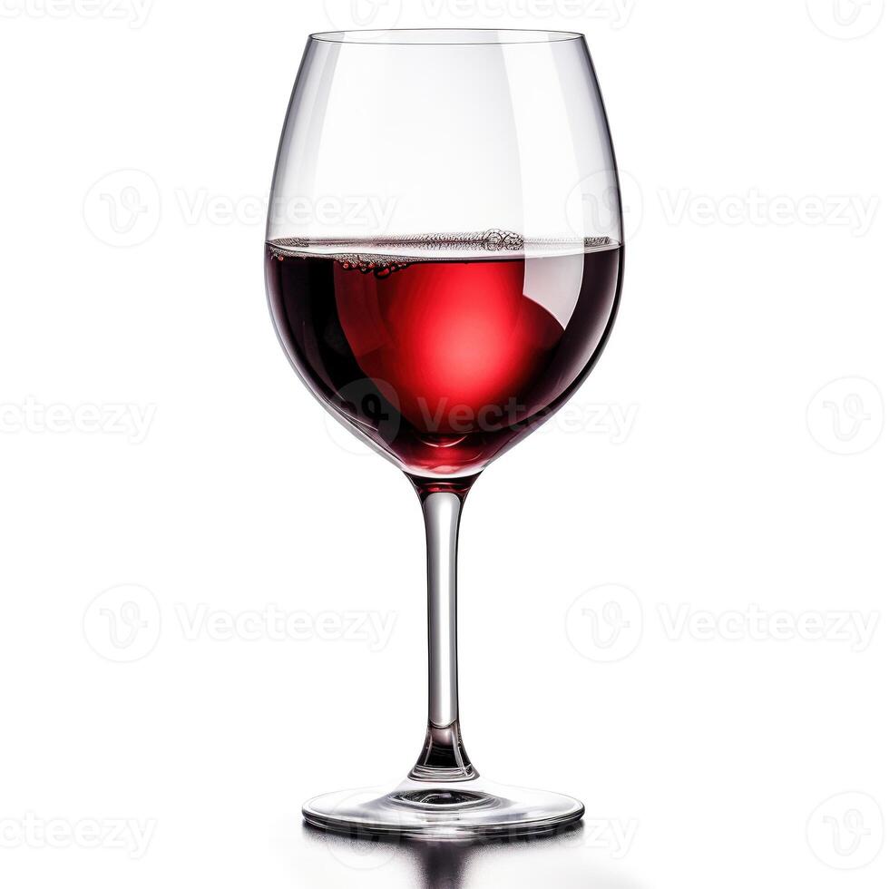 Glass of wine on white background. photo