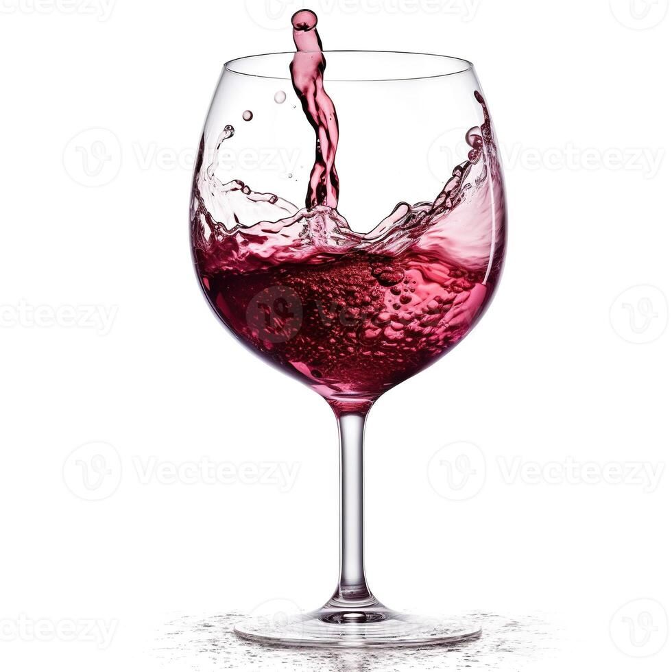 Glass of wine on white background. photo