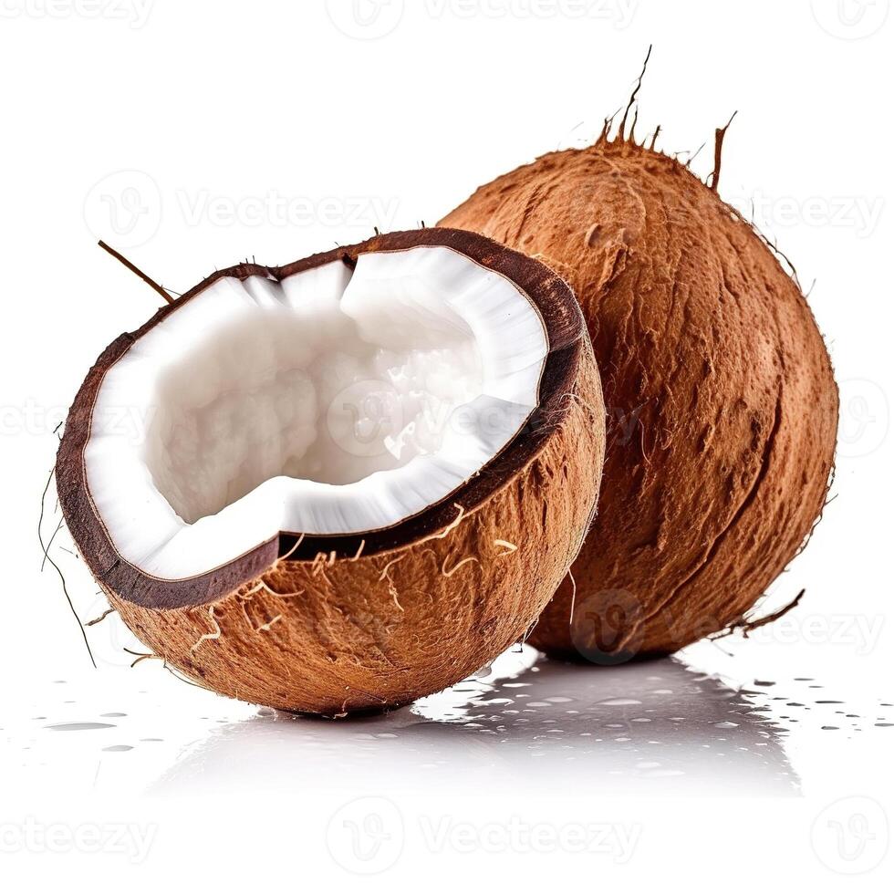 Coconut on white background. photo