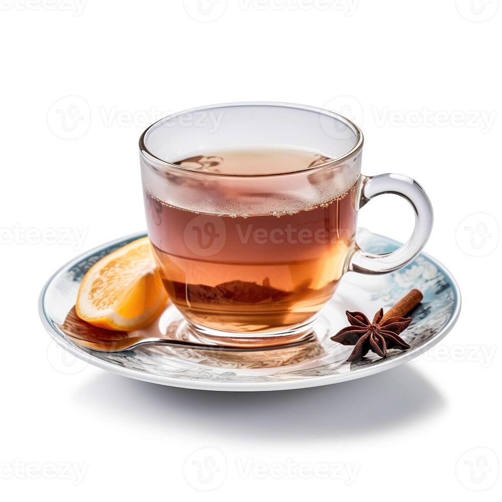 Cup of tea on white background. photo