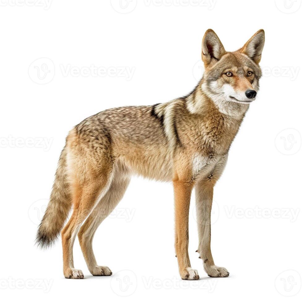 Coyote on white background. photo