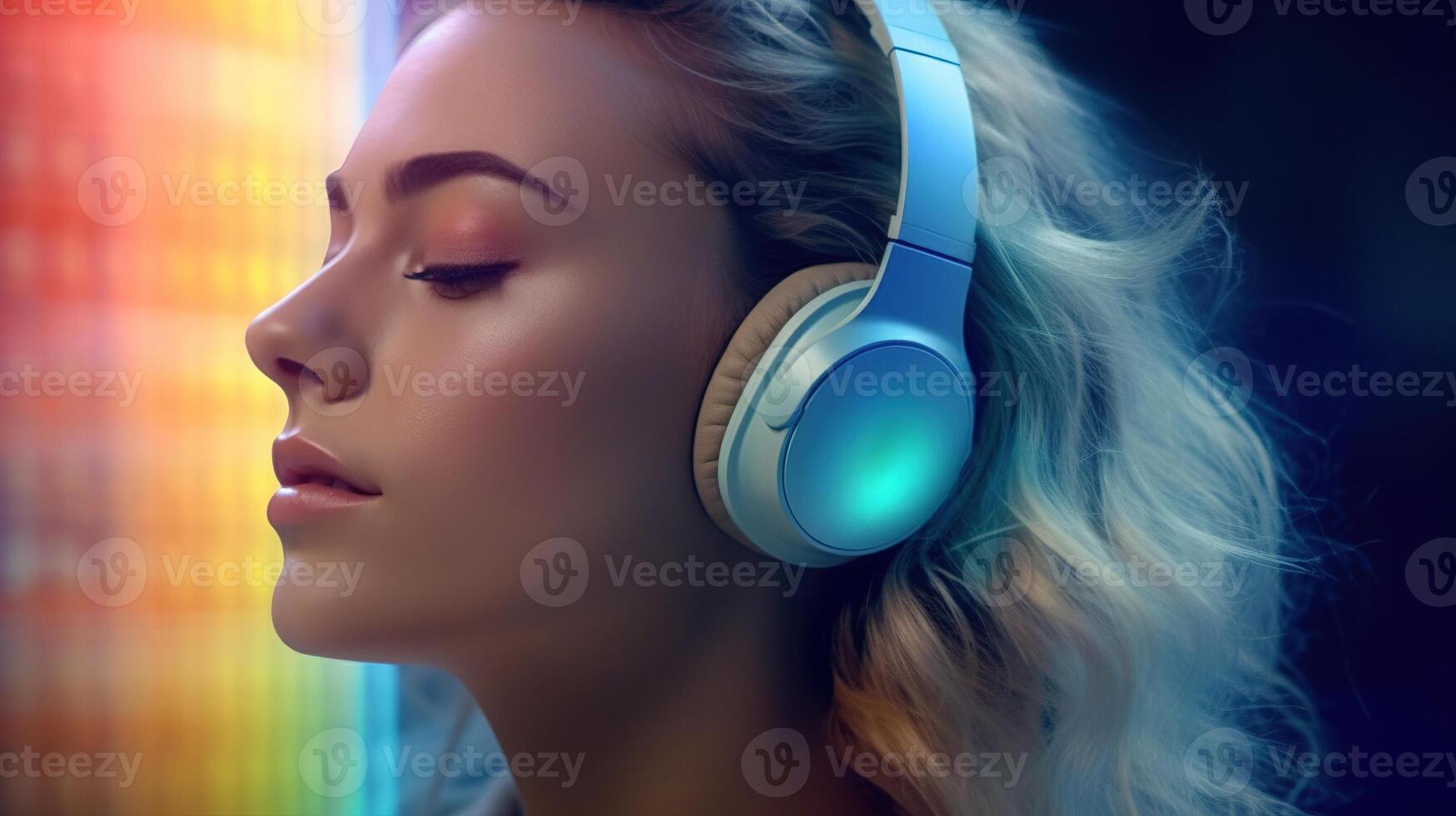 Woman with headphone. photo