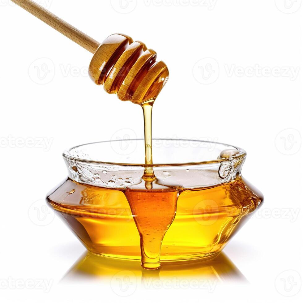 miel en blanco antecedentes. generativo ai foto