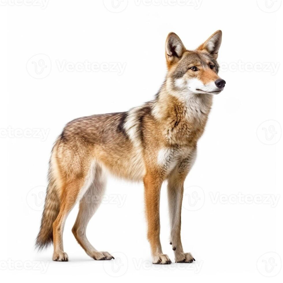 Coyote on white background. photo