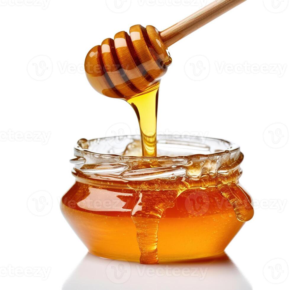 Honey on white background. photo