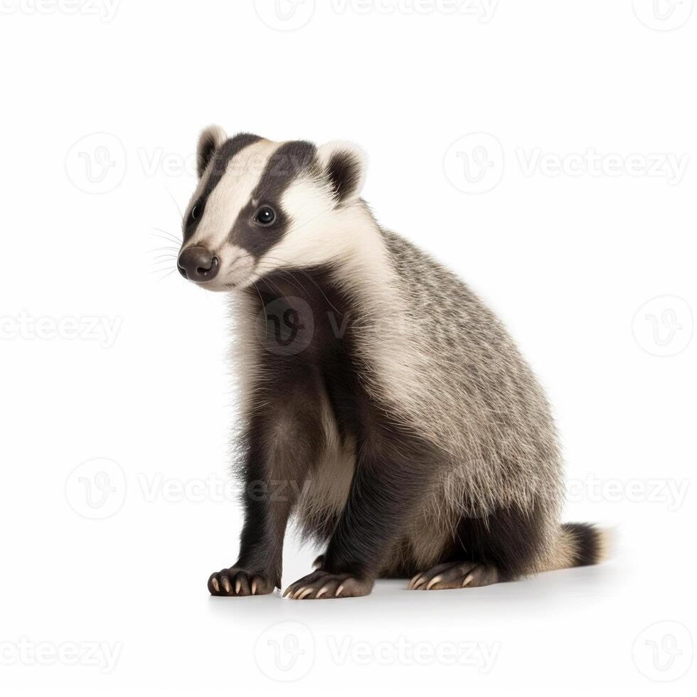 Badger on white background. photo