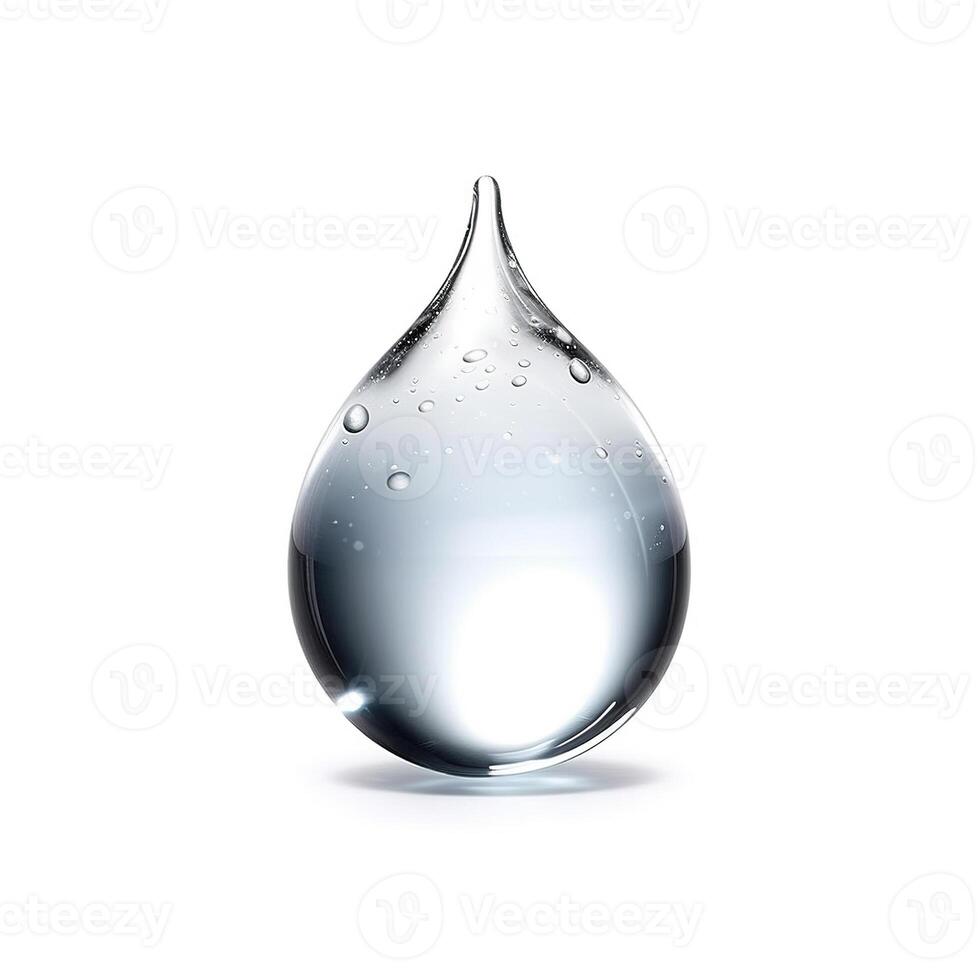 Water drop on white background. photo