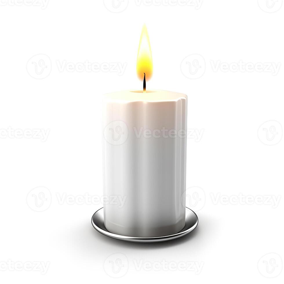 Candle on white background. photo