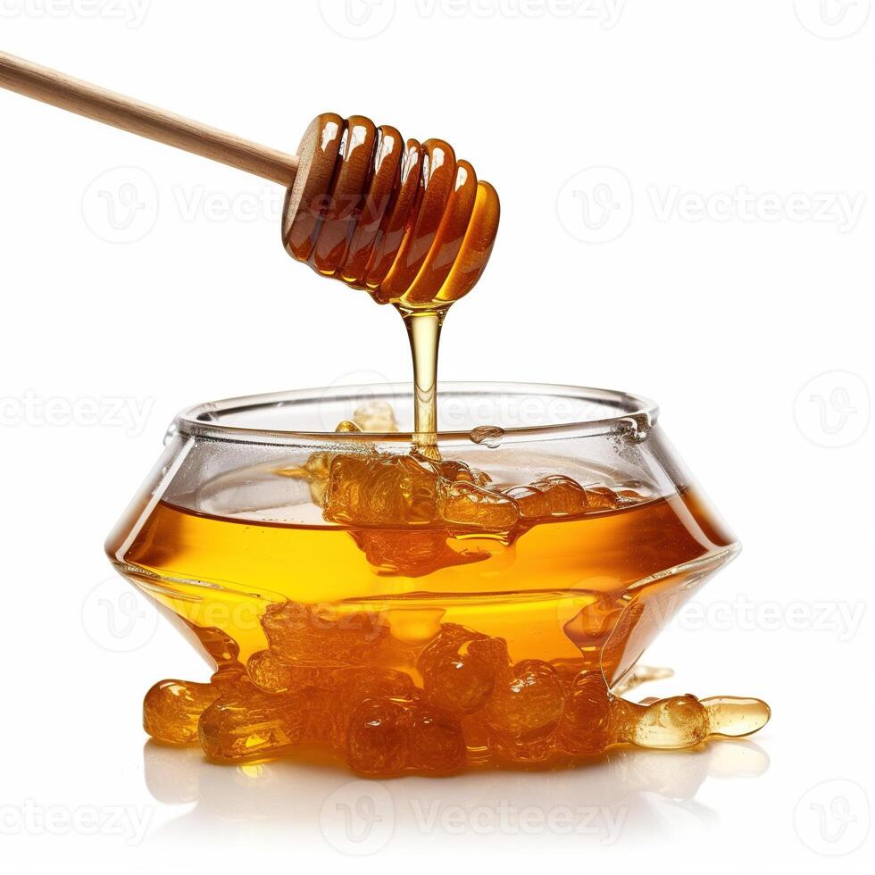 Honey on white background. photo