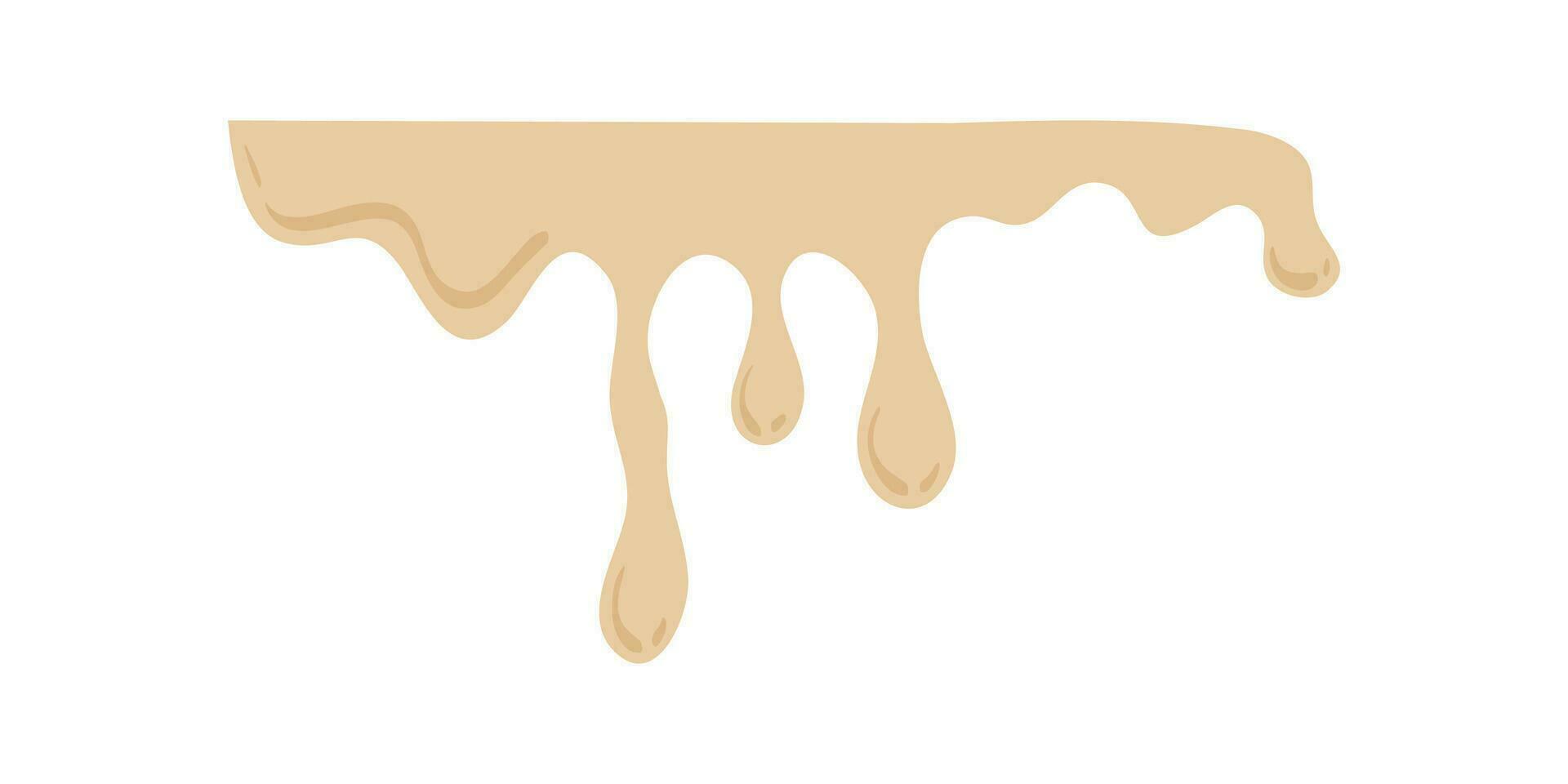 Hand Drawn Melting Choco Illustration. Chocolate drops and blots. Isolated seamless repeatable melted brown and white chocolate flow down vector