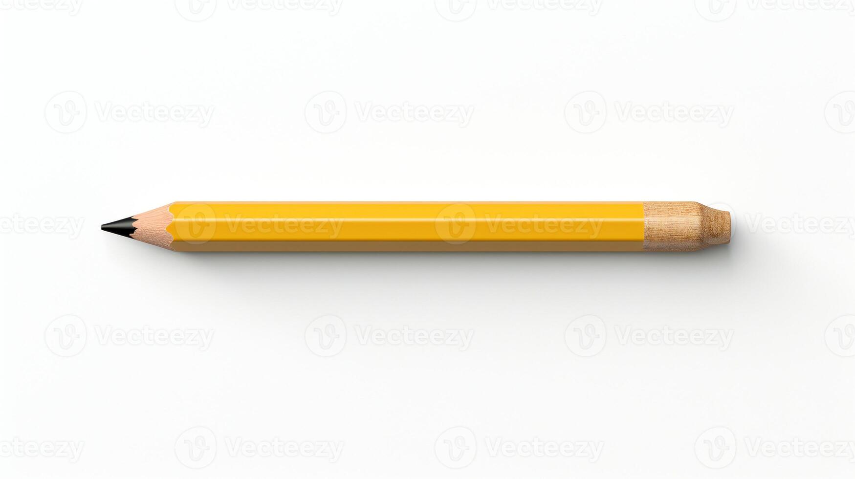 a yellow pencil on a white surface AI Generative photo