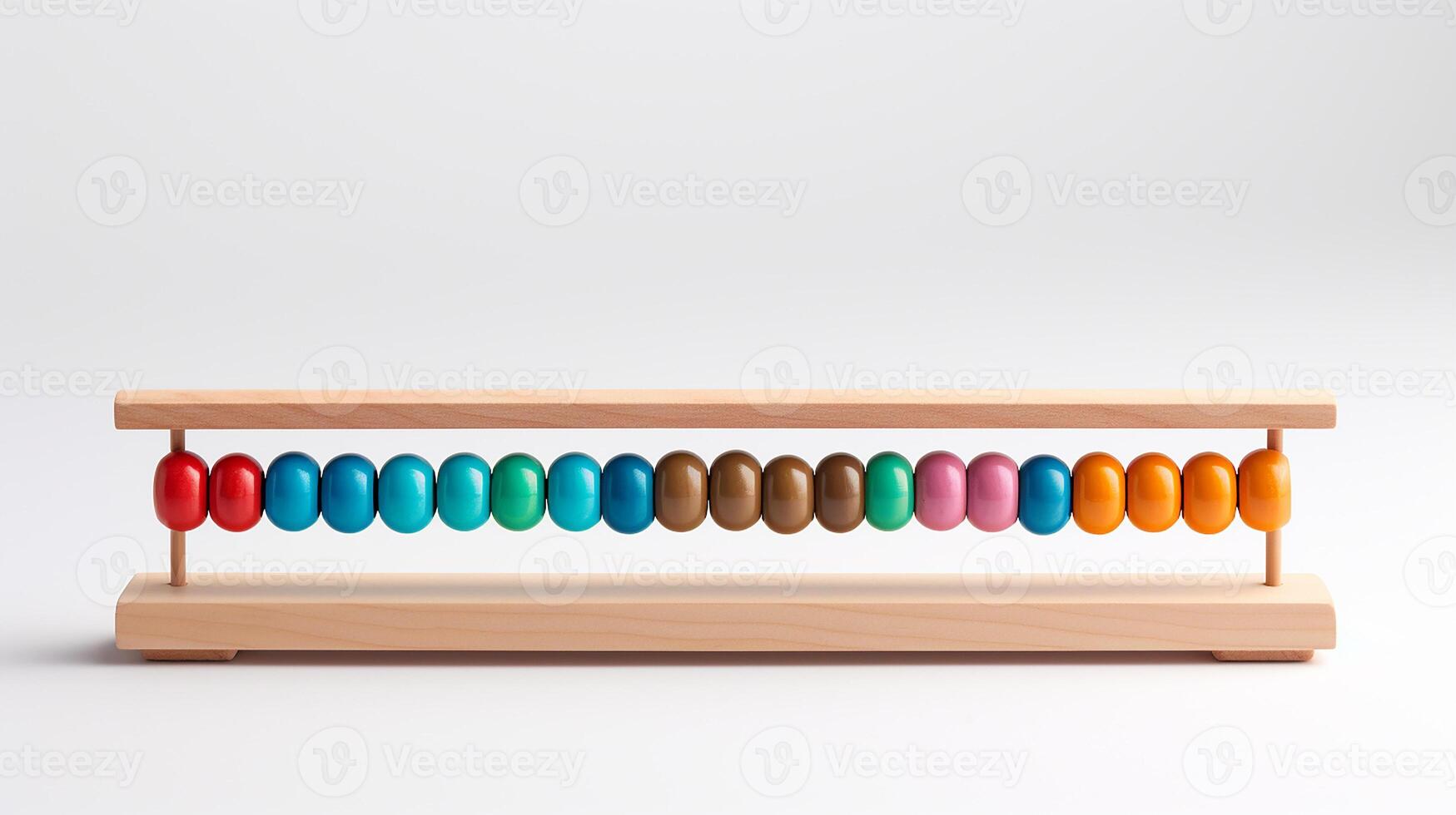 a wooden abacus with colorful beads on it AI Generative photo