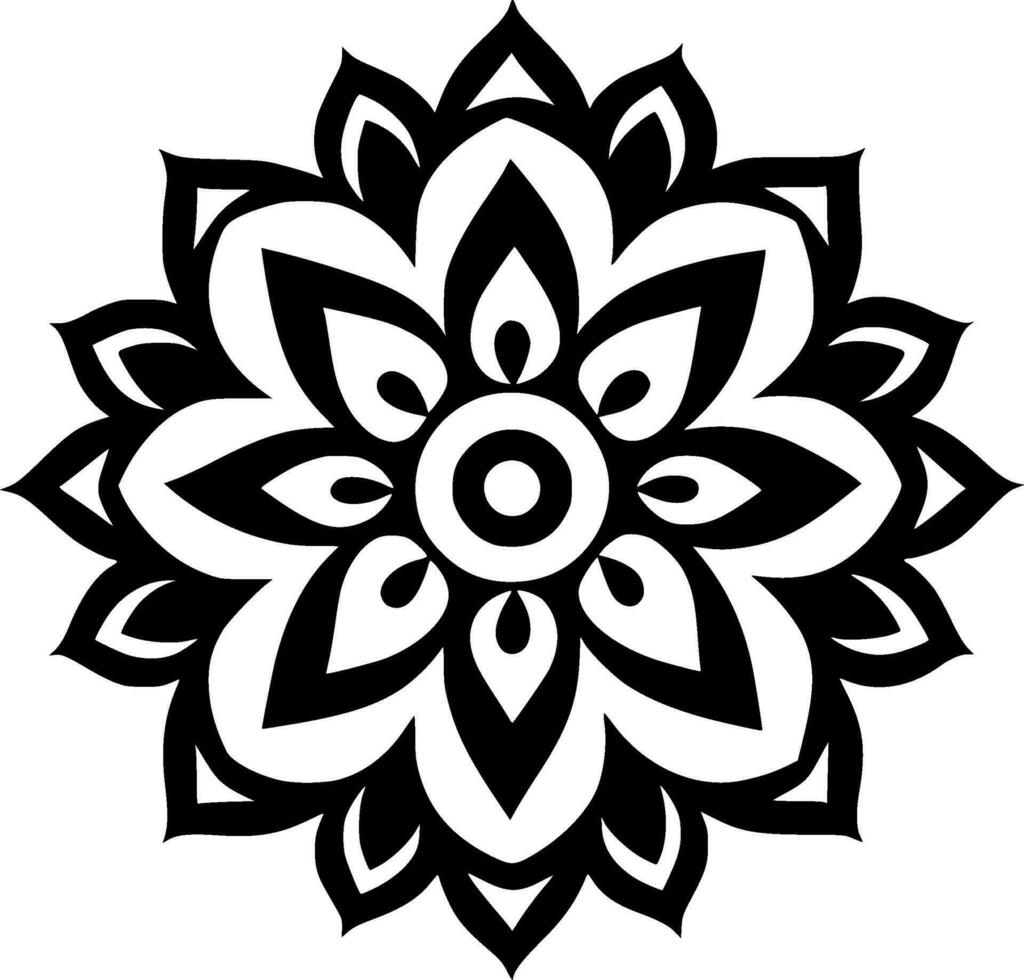 Mandala - Minimalist and Flat Logo - Vector illustration