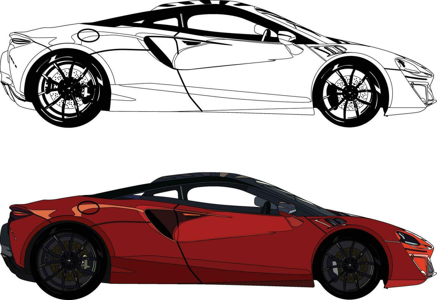 car vector line art and illustration